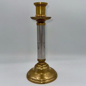 Vintage Brass & Chrome Candlestick Mic-Century Modern MCM Tablescape EVC